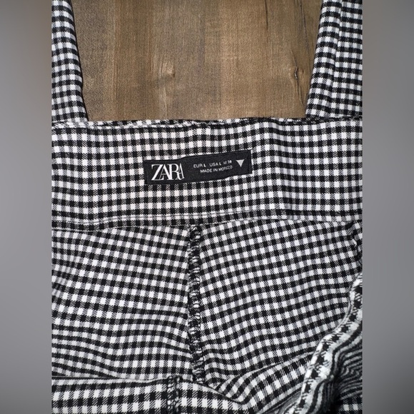 Zara Women’s Houndstooth Trousers in Black & White Size Large - Picture 6 of 7
